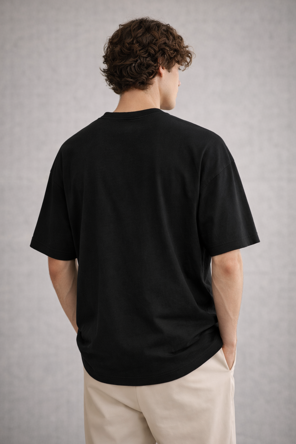 Premium Cotton Drop Shoulder T-shirts - Black